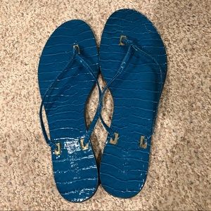 Ralph Lauren Blue Snakeskin Flip Flops